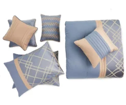 Broyhill Corinth Denim Geo 8-Piece Comforter Set -Furniture Promotion Store 810459761 1