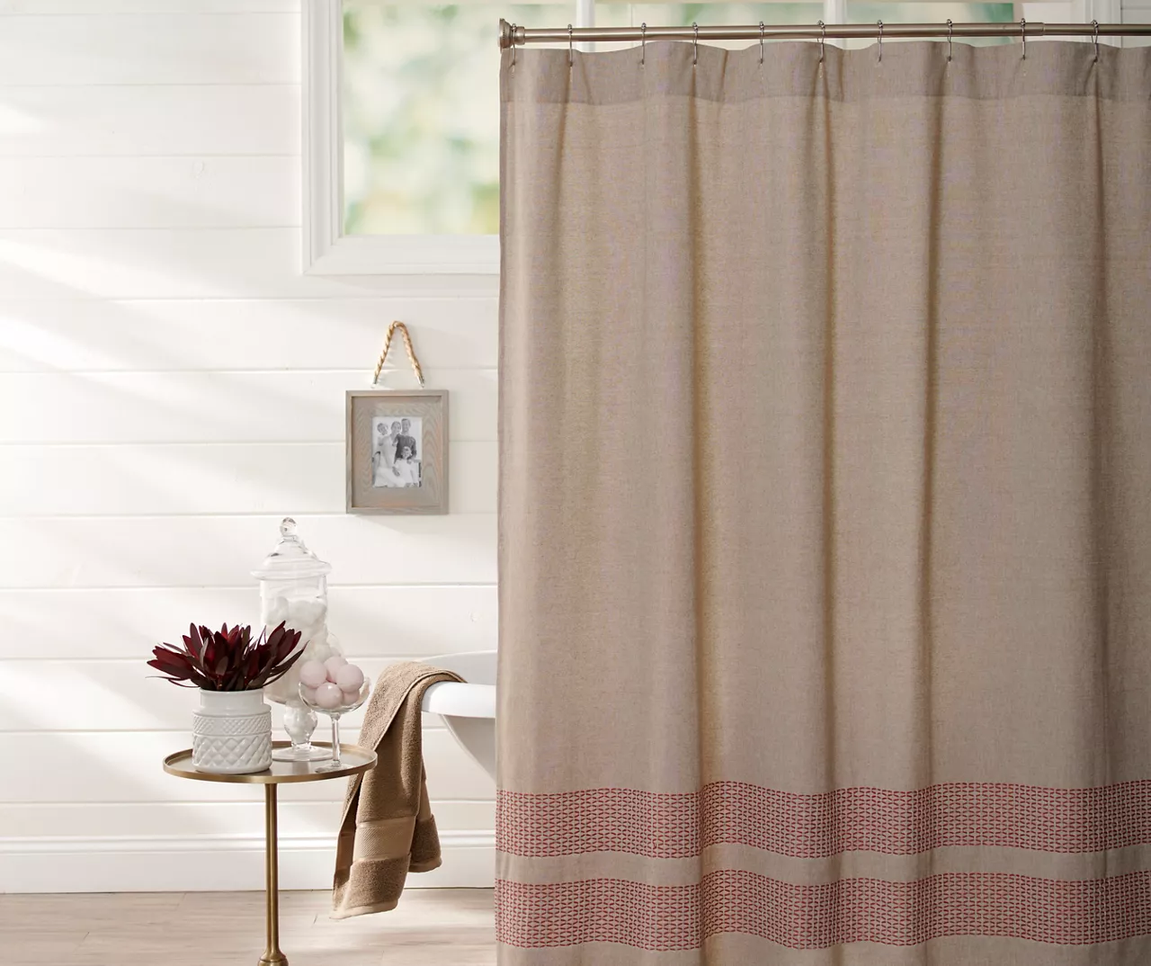 Dune & Cedar Trim Shower Curtain 3 Dune & Cedar Trim Shower Curtain