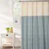 Ivory & Slate Blue Jacquard Shower Curtain -Furniture Promotion Store 810460537 1