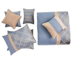 Broyhill Corinth Denim Geo 8-Piece Comforter Set -Furniture Promotion Store 810461374 1 1
