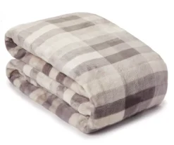 Broyhill Gray Plaid Velvet Plush Blanket 8 Broyhill Gray Plaid Velvet Plush Blanket -Furniture Promotion Store 810477869 1 1