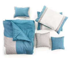 Vittorio Teal & Gray Comforter Set -Furniture Promotion Store 810485246 810485247 4