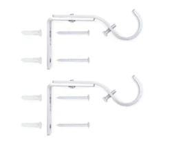 Brushed Nickel Adjustable Curtain Rod Brackets, 2-Pack -Furniture Promotion Store 810489229 1