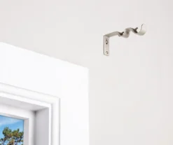 Brushed Nickel Adjustable Double Curtain Rod Brackets, 2-Pack -Furniture Promotion Store 810489230 2