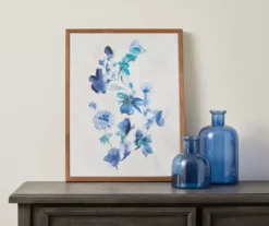 Blue Flowers Framed Canvas -Furniture Promotion Store 810498697 2