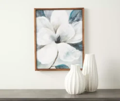 Framed White Floral Canvas -Furniture Promotion Store 810513213 2