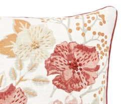 Rust Floral Throw Pillow -Furniture Promotion Store 810515803 3