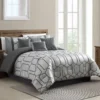 Broyhill Aslan Charcoal & Silver Jacquard 8-Piece Comforter Set -Furniture Promotion Store 810515914