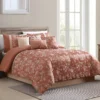 Broyhill Kirkwale Rust Floral Jacquard 8-Piece Comforter Set