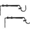 Legacy Black Adjustable Curtain Rod Brackets, 2-Pack