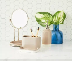 Tan Glaze Toothbrush Holder -Furniture Promotion Store 810530730 810530731 810530729 2 1