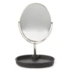 Matte Black Rubberized Oval Tray Mirror -Furniture Promotion Store 810530734