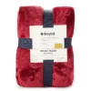 Deep Red Plaid Velvet Plush Queen/King Blanket -Furniture Promotion Store 810530975