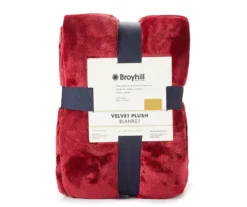 Deep Red Plaid Velvet Plush Queen/King Blanket