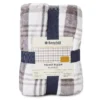 Gray & White Plaid Velvet Plush Queen/King Blanket -Furniture Promotion Store 810530976