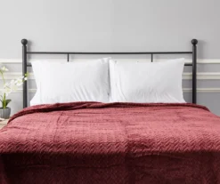 Tawny Port Jacquard Supreme Velvet Queen Blanket -Furniture Promotion Store 810531012 4