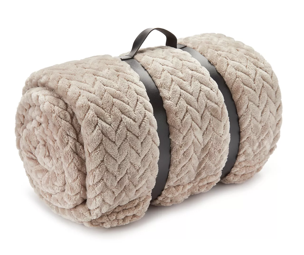 Tan Zigzag-Embossed Velvet Queen Blanket 3 Tan Zigzag-Embossed Velvet Queen Blanket