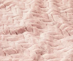 Sepia Rose Zigzag-Embossed Velvet King Blanket -Furniture Promotion Store 810531015 810617577 3