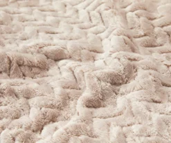 Tan Jacquard Supreme Velvet King Blanket -Furniture Promotion Store 810531017 2