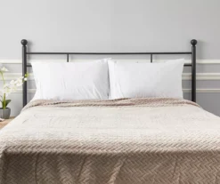 Tan Jacquard Supreme Velvet King Blanket -Furniture Promotion Store 810531017 810617578 5