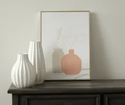 Pink & Gray Potted Plants Framed Canvas 8 Pink & Gray Potted Plants Framed Canvas -Furniture Promotion Store 810540305 2