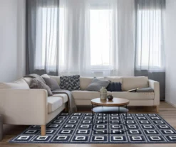 Broyhill Navy Square Pattern Klein Area Rug 8 Broyhill Navy Square Pattern Klein Area Rug -Furniture Promotion Store 810542869 810542870 810542871 810542872 3
