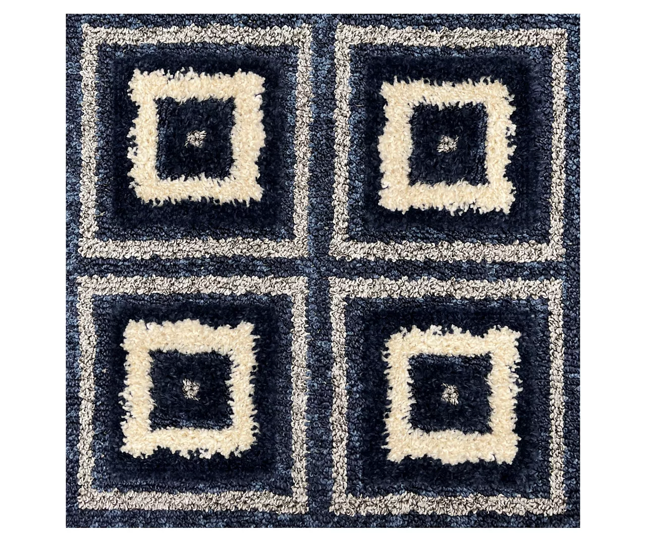Broyhill Navy Square Pattern Klein Area Rug 6 Broyhill Navy Square Pattern Klein Area Rug - Image 4