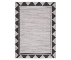 Broyhill Gray & Black Geometric Border Outdoor Area Rug -Furniture Promotion Store 810547881
