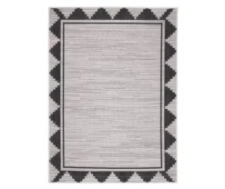 Broyhill Gray & Black Geometric Border Outdoor Area Rug -Furniture Promotion Store 810547883 810547882 810547881 1