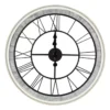 Rustic White Roman Numeral Round Wall Clock 1 Rustic White Roman Numeral Round Wall Clock -Furniture Promotion Store 810548702