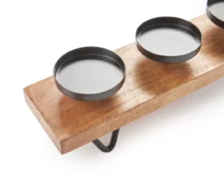 Wood & Metal 5-Tier Pillar Candle Holder -Furniture Promotion Store 810548907 2