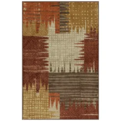 Broyhill Brown & Red Abstract Patchwork Accent Rug 28 Broyhill Brown & Red Abstract Patchwork Accent Rug -Furniture Promotion Store 810557651 1