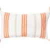 White & Orange Embroidered Stripe Tassel-Accent Throw Pillow -Furniture Promotion Store 810557804