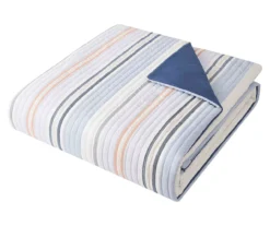 Broyhil Blue & Coral Stripe Comforter Set -Furniture Promotion Store 810558692 3