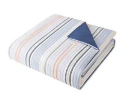 Broyhil Blue & Coral Stripe Comforter Set -Furniture Promotion Store 810558693 3 1