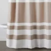 Warm Gray & White Color Block Waffle-Knit Fabric Shower Curtain -Furniture Promotion Store 810559976