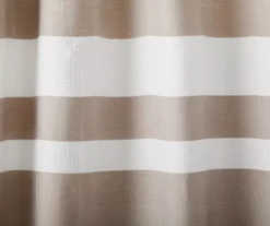 Warm Gray & White Color Block Waffle-Knit Fabric Shower Curtain -Furniture Promotion Store 810559976 2