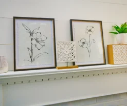 Beige & Black Floral 2 Deckled Edge Framed Print -Furniture Promotion Store 810561783 810561784 10