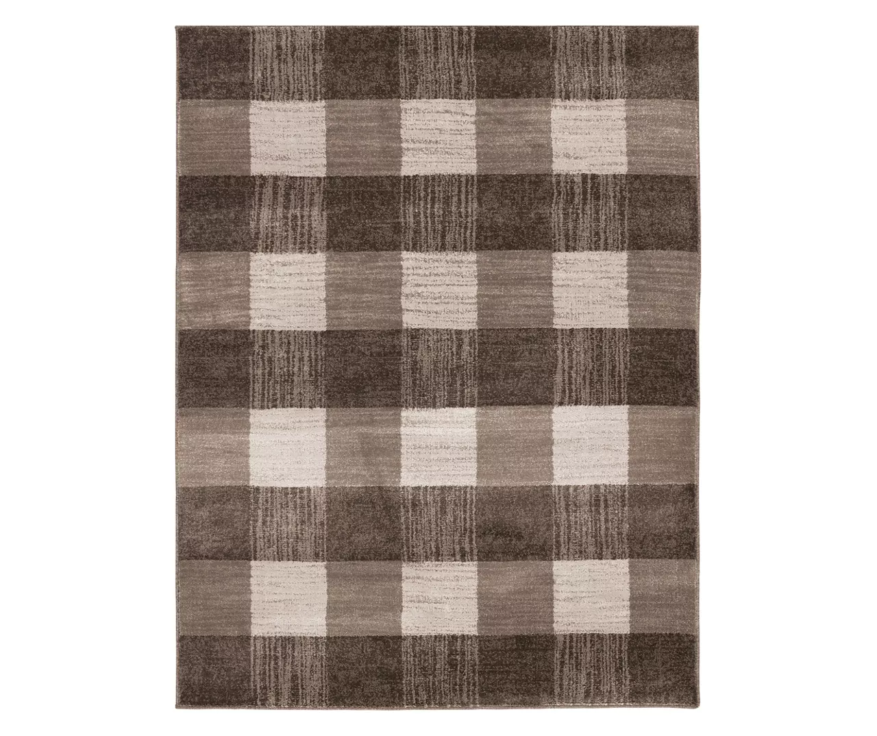 Regina Brown & Greige Checkerboard Area Rug, (8' X 10') 3 Regina Brown & Greige Checkerboard Area Rug, (8' X 10')