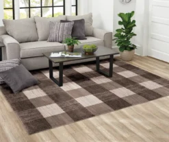 Regina Brown & Greige Checkerboard Area Rug, (8' X 10') 5 Regina Brown & Greige Checkerboard Area Rug, (8' X 10') -Furniture Promotion Store 810562551 810562555 810562559 2