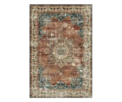 Cleo Rust & Blue Mandala Runner Rug, (2' X 7') 5 Cleo Rust & Blue Mandala Runner Rug, (2' X 7') -Furniture Promotion Store 810563287 2