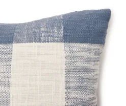 Linden Navy & Cream Buffalo Plaid Square Throw Pillow -Furniture Promotion Store 810565459 1