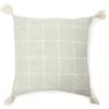 Sage Green & White Windowpane Grid Tassel-Accent Square Throw Pillow -Furniture Promotion Store 810565722