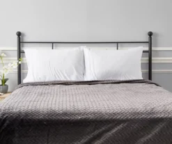 Charcoal Chevron Embossed Velvet Queen Blanket 11 Charcoal Chevron Embossed Velvet Queen Blanket -Furniture Promotion Store 810573788 810573789 4