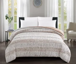Tan Animal Print Faux Fur Full/Queen Comforter