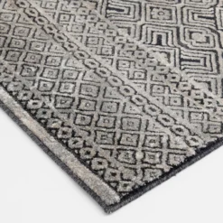 Colin Dark Blue & Whitecap Geometric Area Rug, (5' X 7') -Furniture Promotion Store 810586497 810586493 810586501 3