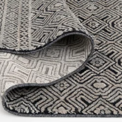 Colin Dark Blue & Whitecap Geometric Area Rug, (5' X 7') -Furniture Promotion Store 810586497 810586493 810586501 5