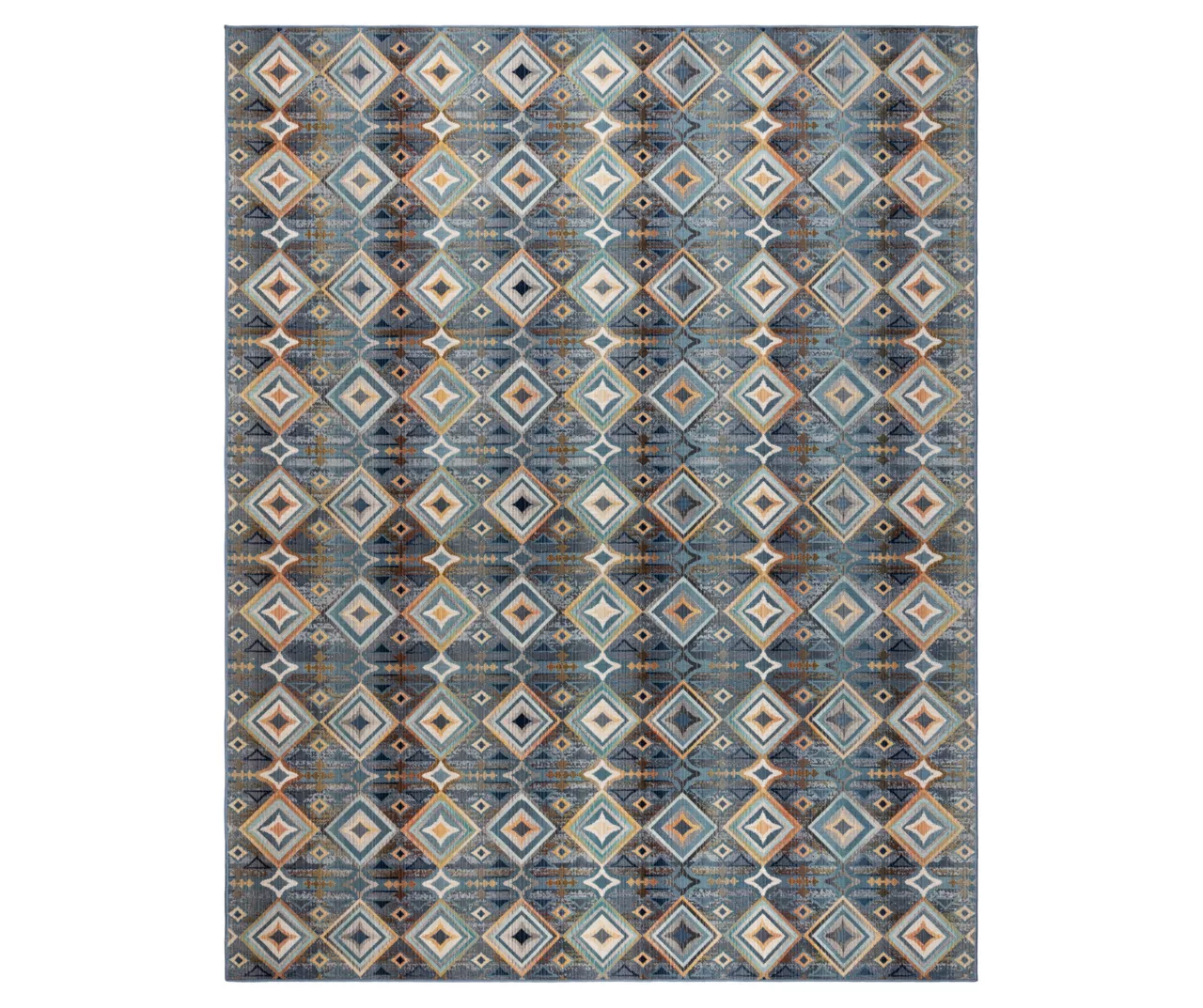 Karok Blue & Yellow Geometric Outdoor Area Rug, (6' X 9') 3 Karok Blue & Yellow Geometric Outdoor Area Rug, (6' X 9')