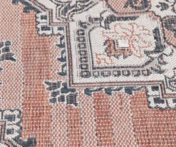 Broyhill Braiden Orange & Navy Floral Medallion Outdoor Area Rug -Furniture Promotion Store 810587368 810587369 810587370 4