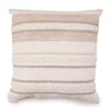 White & Tan Woven Dot Stripe Throw Pillow -Furniture Promotion Store 810590728 A0